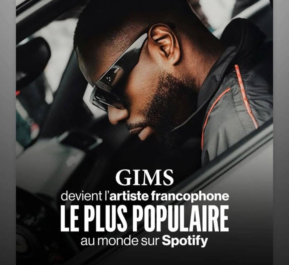 Gims l'artiste francophone le plus populaire au monde sur Spotify