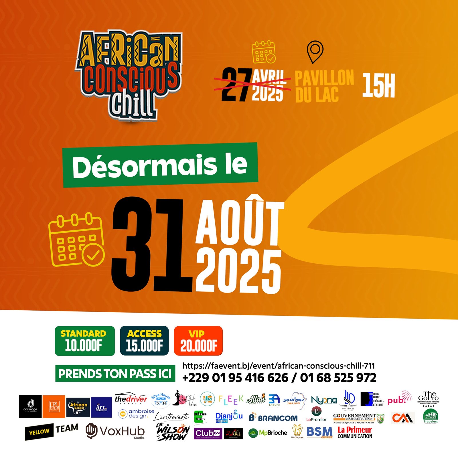 African Conscious Chill 2025 fixé au 31 août